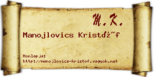 Manojlovics Kristóf névjegykártya